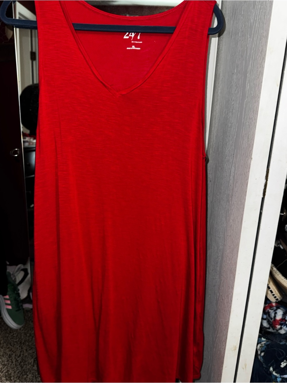 Maurices Red V-Neck Sleeveless Midi Dress